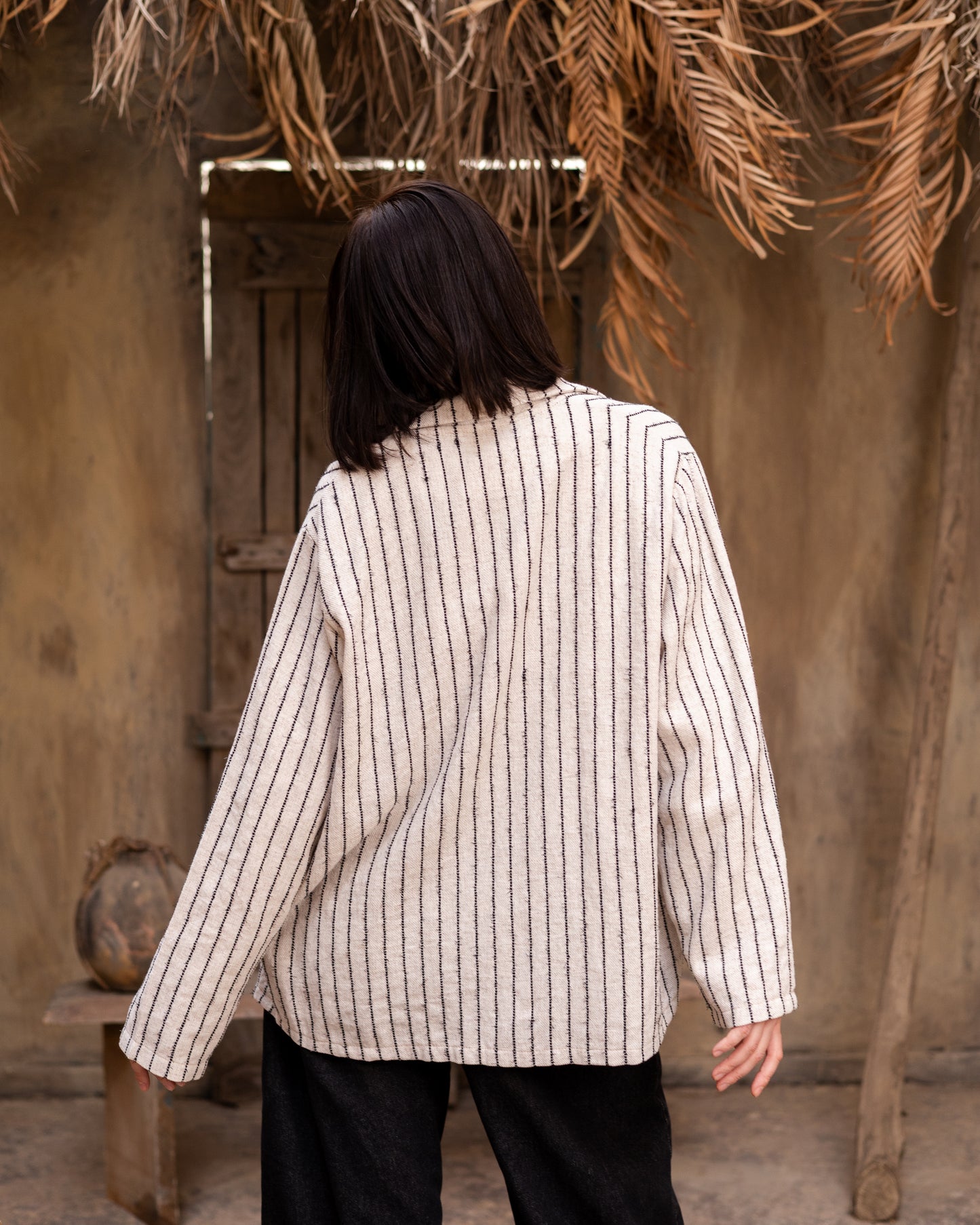 Sahara Blazer - Beige x Black