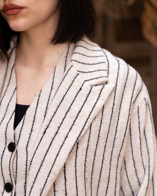 Sahara Blazer - Beige x Black