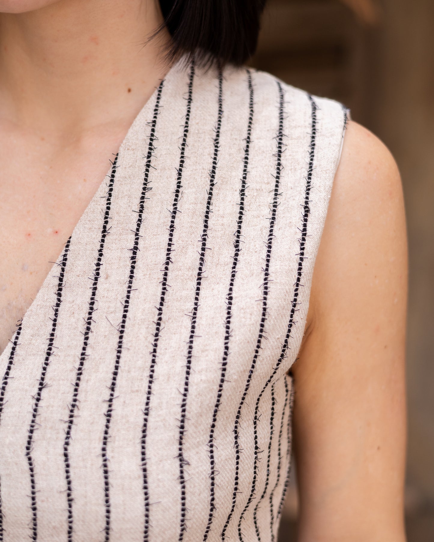 Sahara Vest - Beige x Black