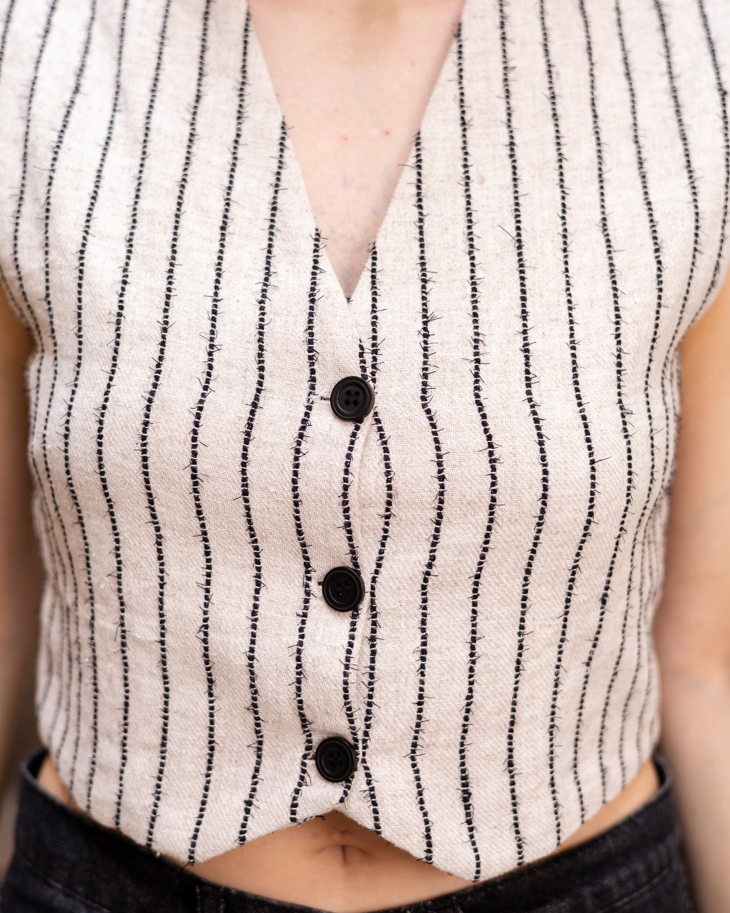 Sahara Vest - Beige x Black
