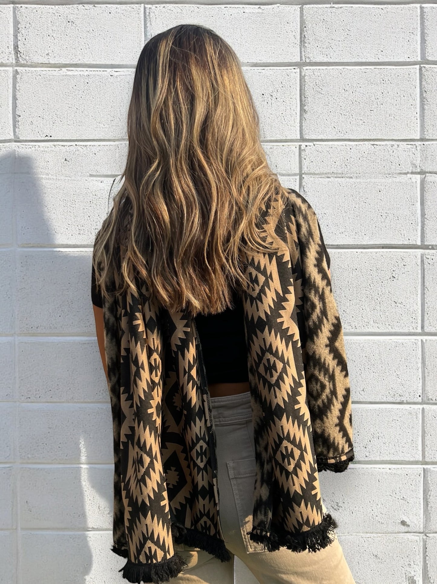 Fringe Scarf - Brown Black